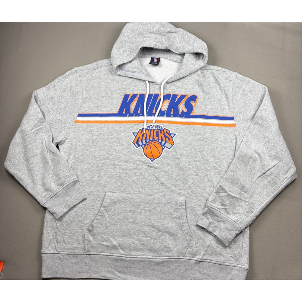 New York Knicks NBA UNK Mens Hoodie Gray Basketball Sweatshirt 2XL
